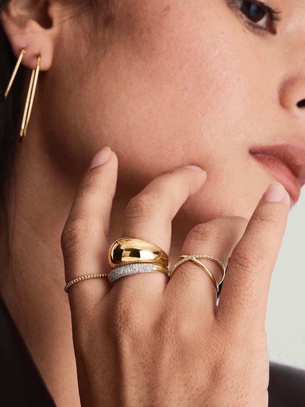 Mejuri | Ring | Mejuri Pave Diamond Thin Dome Ring with Natural Diamond